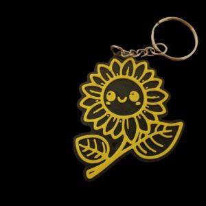 Z0042 - Smiley sunflower keyring