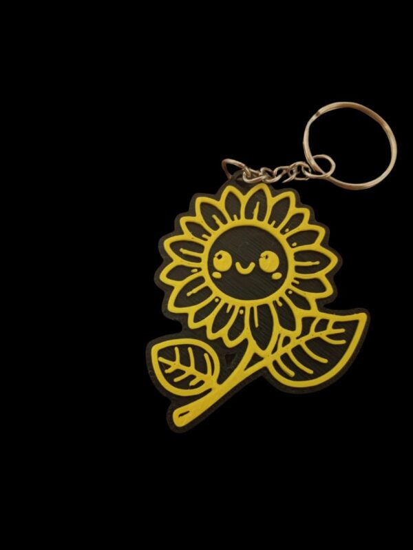 Z0042 - Smiley sunflower keyring